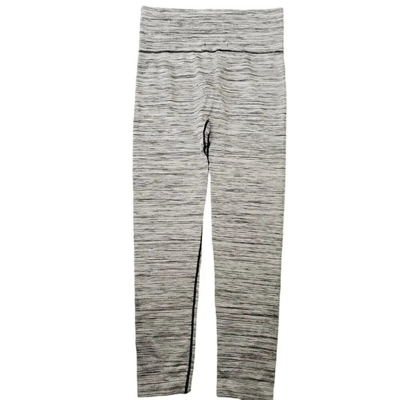 One 5 One Size L/XL Gray Black Leggings High Waist Stretch Pants Contrast Stitch - Picture 7 of 10